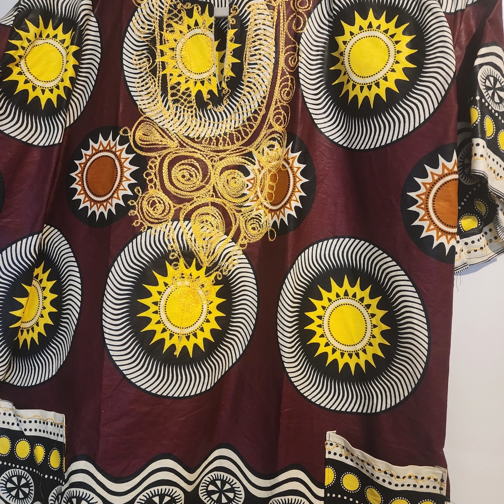 Utopia Africa Designs Sunburst Maroon Top
